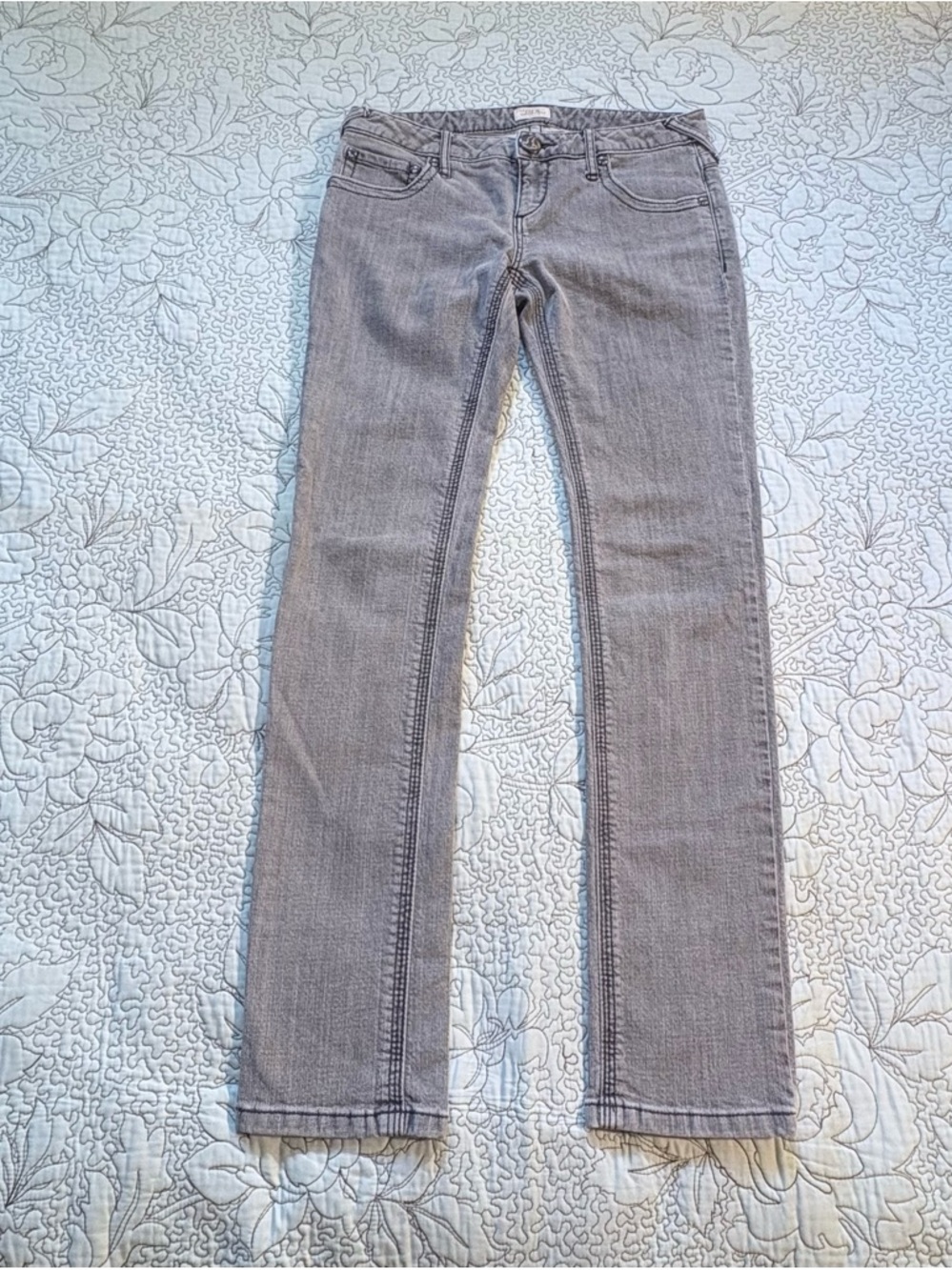 Free People Low Rise Slim Straight Charcoal Wash Jeans Y2K Slim Fit Sz 28💛 - Picture 2 of 11